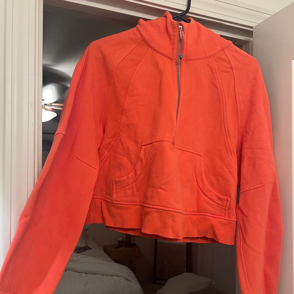 Orange Lululemon Scuba Half Zip